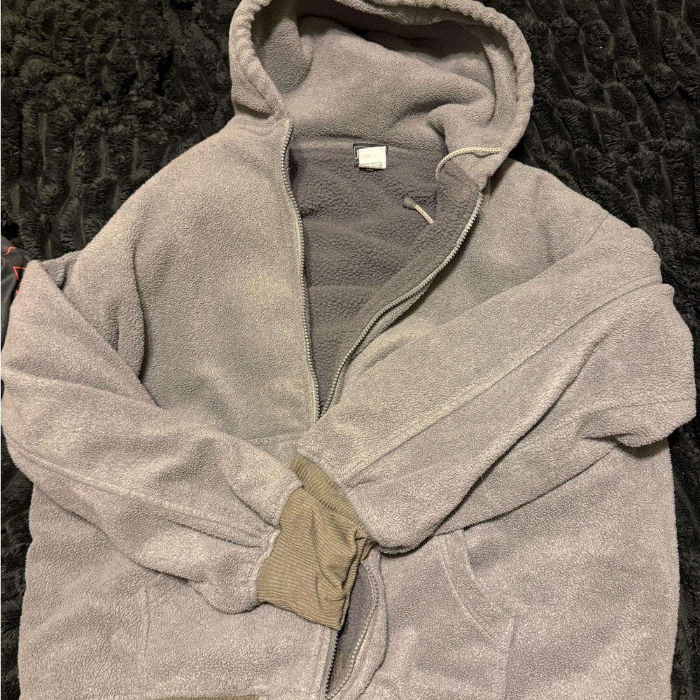 Jon Lauren Cozy Gray Hooded Jacket